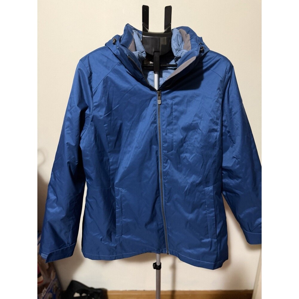 ZeroXposur Blue Hooded Zip Mid-Length Men's XL Jacket Casual Solid